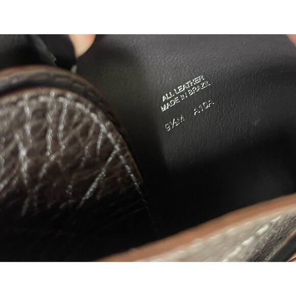 Tory Burch Women's 9.5M Brown Leather Jaden Buckle Textured Heel Boots EUC - Picture 6 of 6